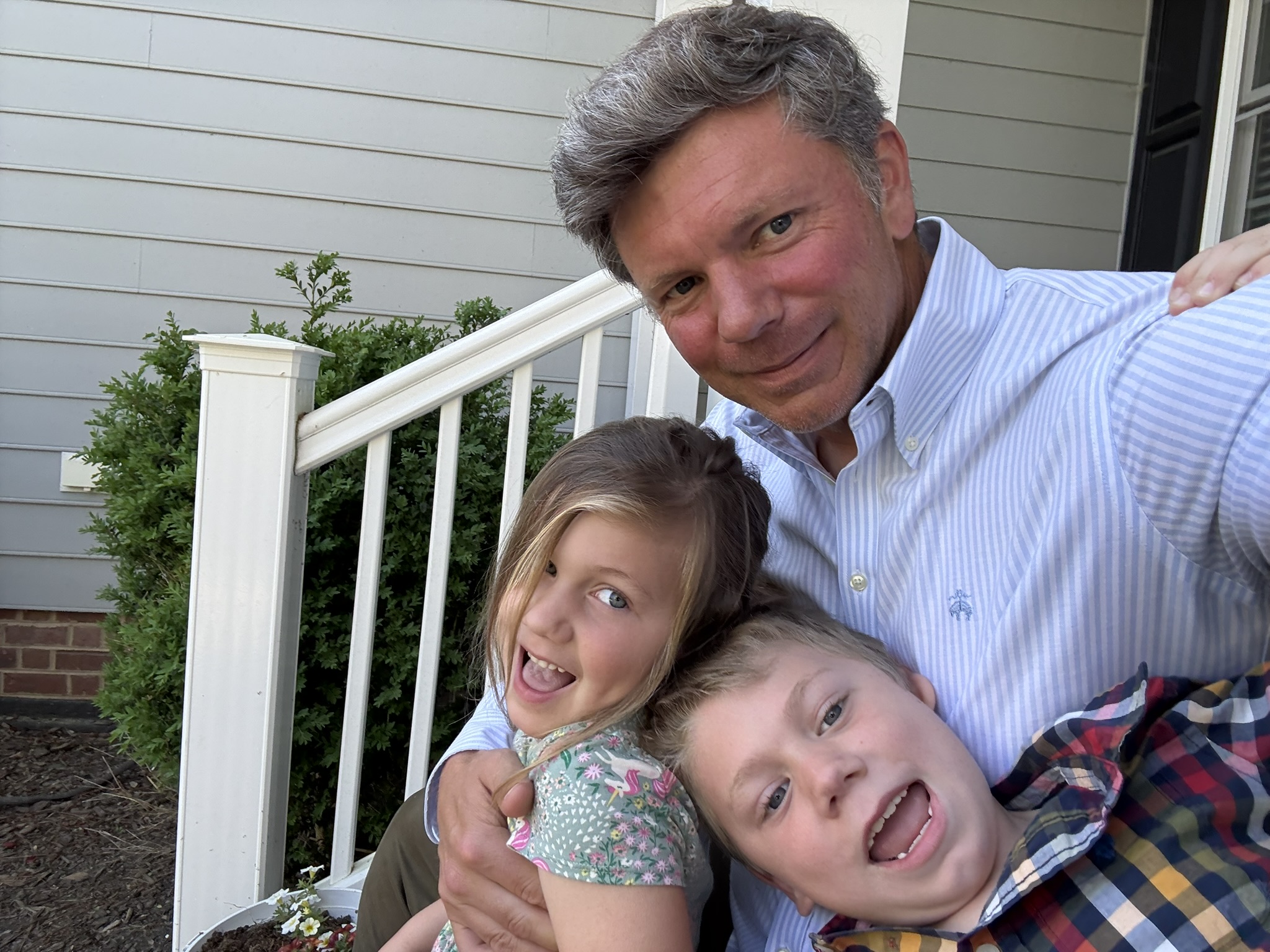 Family on porch