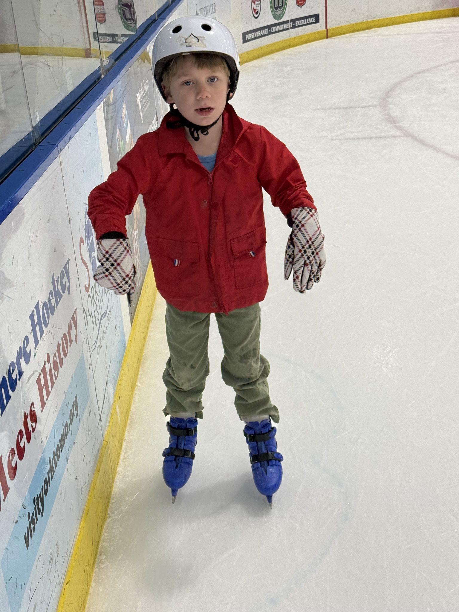 Teddy ice skating